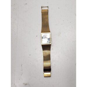 Vintage 1981 Longines Gold Tone Mirage Quartz Watch Parts Or Repair Pre Owned